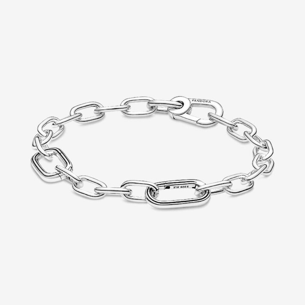 New PANDORA ME Sterling Silver Link Chain Bracelet 8” Charm Compatible Unisex - Picture 5 of 12